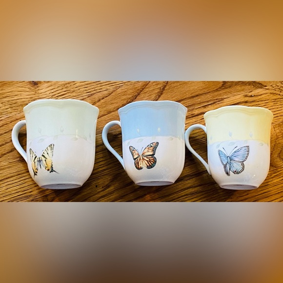 Lenox Dining Lenox Butterfly Meadow Coffeetea Cups Set Of 3 Poshmark